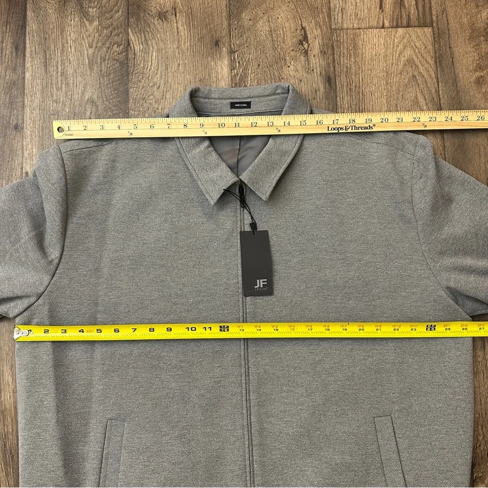 JF J. Ferrar Zip Bomber Jacket Men’s Size XXL Gray Twill
